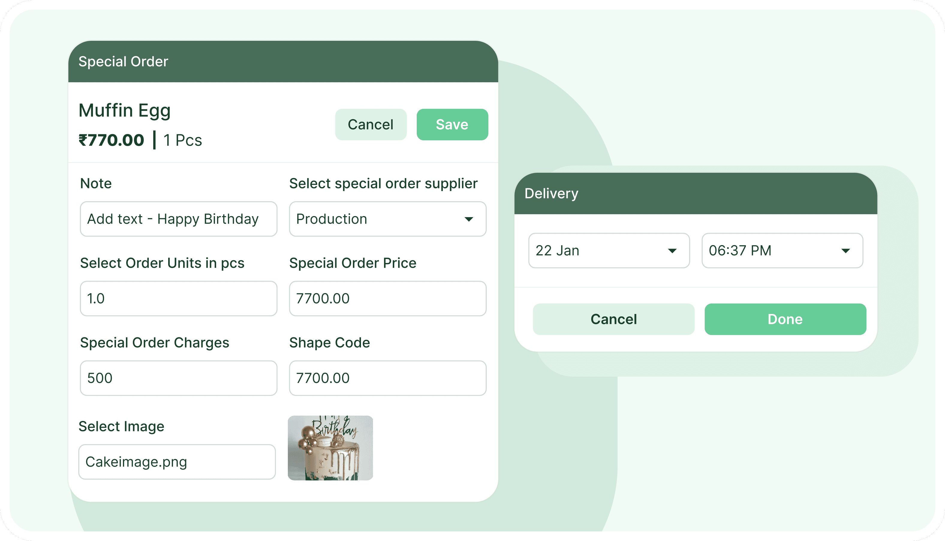 Custom Cake Management in Bakery POS Software